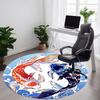 1PC Koi Fish Yin Yang Office Round Rug, Non Slip, Soft and Durable Office Rug for Interior Decoration, Perfect for Office
