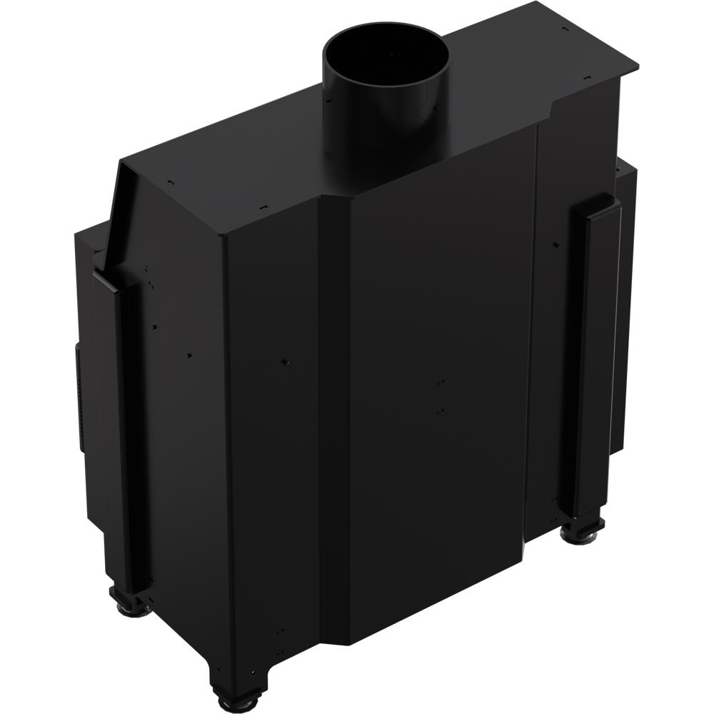 Steel fireplace KRATKI SIMPLE left 6 kW Ø 150 self closing door