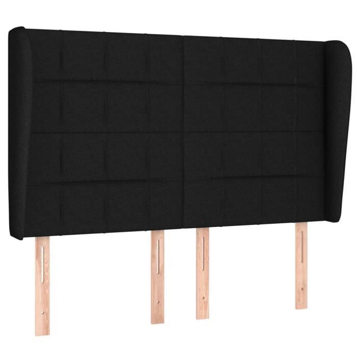 VidaXL Headboard with Ears Black 147x23x118-128 Cm Fabric3117956