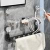 Punch Free Suction Cup Storage Rack Wall Mounted Towel Bar Practical Faucet Shelf  for Home