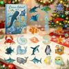 2025 Marine Life Advent Calendar 24 Days Ocean-themed Christmas Countdown Calendar with 24 Ocean Animal Ornaments for Ocean Lovers Kids Collectors
