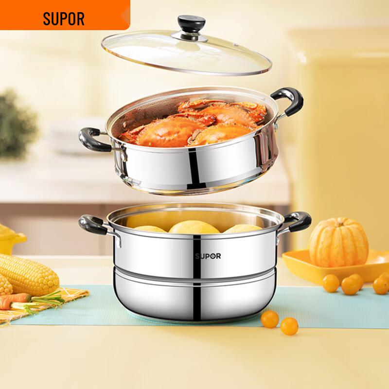 SUPOR 26 см Пароварка из нержавеющей стали двухъярусная