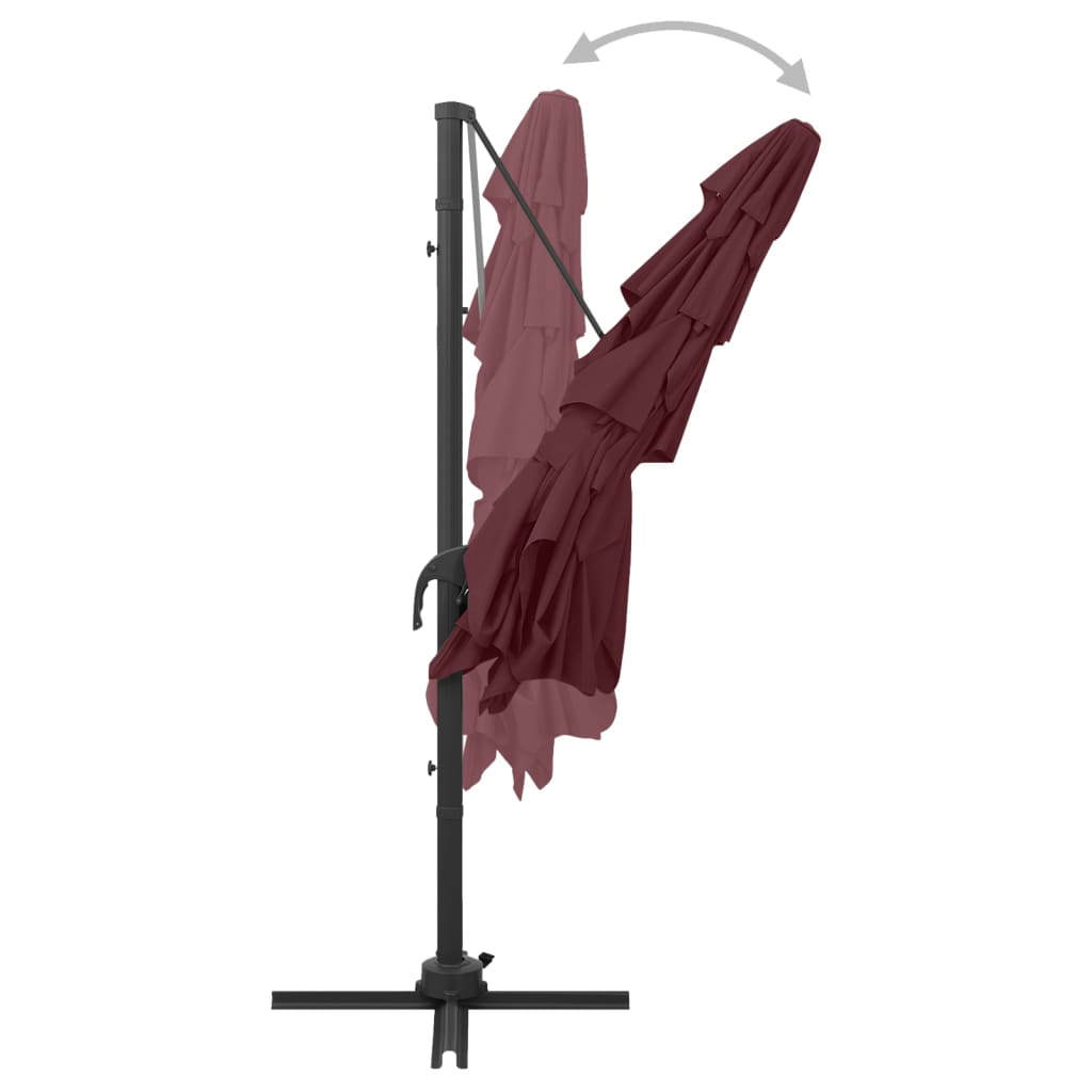 vidaXL Sonnenschirm mit Aluminium-Mast 4-lagig Bordeauxrot 250x250 cm
