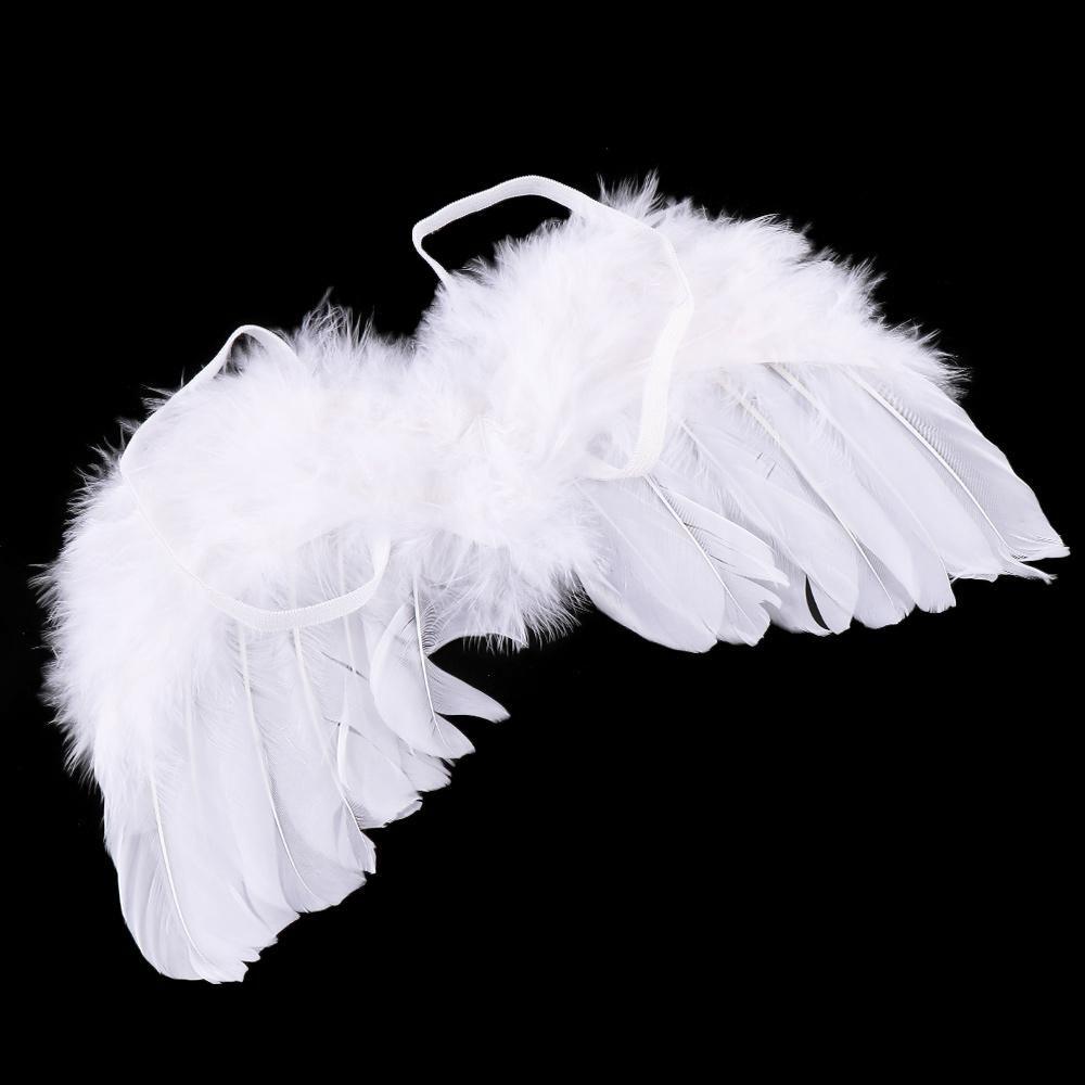 Infant White Angel Feather Wings Sets Lovely Baby Newborn Photography Outfit Props Kids Costume Headbands Photo Props Decoration