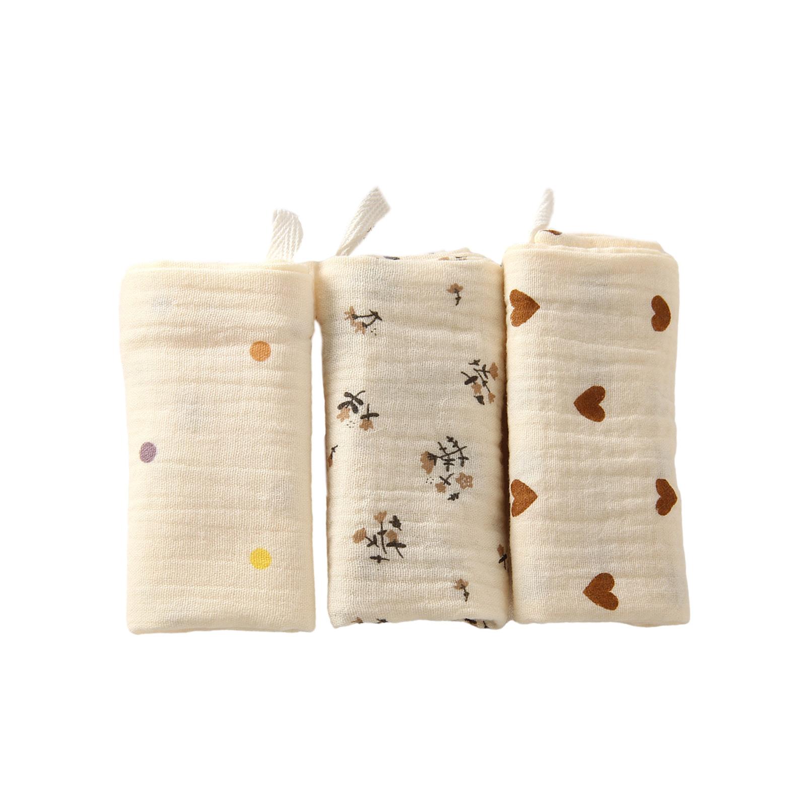 

Упаковка з 3 шт. Бавовняний нагрудник Дитячі мочалки Новонароджені Рушник для обличчя 4-шарові абсорбуючі серветки для відрижки, дихаючі 22x23 см 1