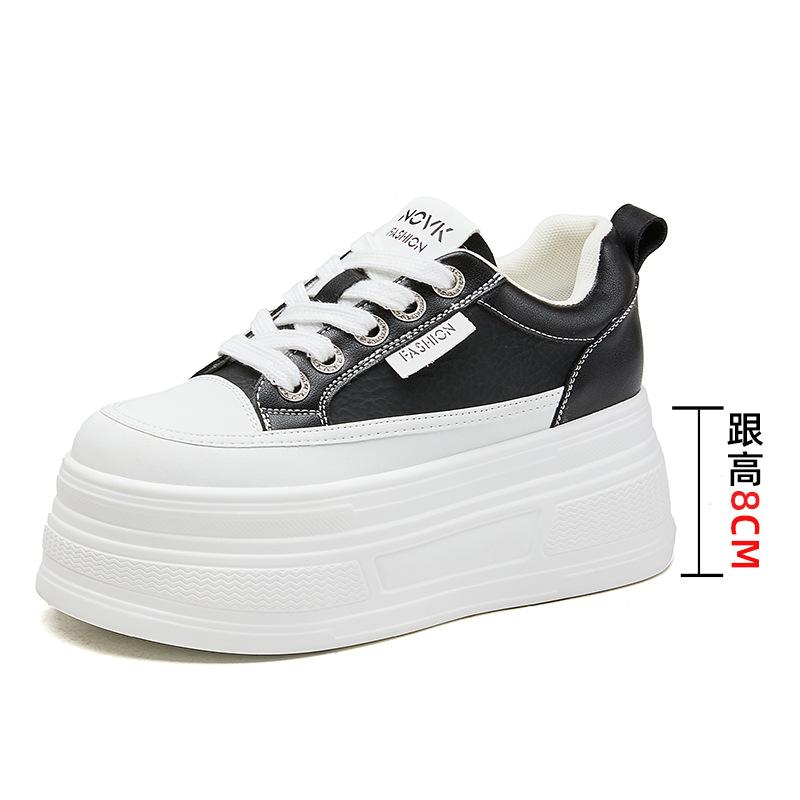 

Women s casual single shoes spring and summer new models within 8 cm height increase thick-soled casual white shoes children s shoes versatile 34