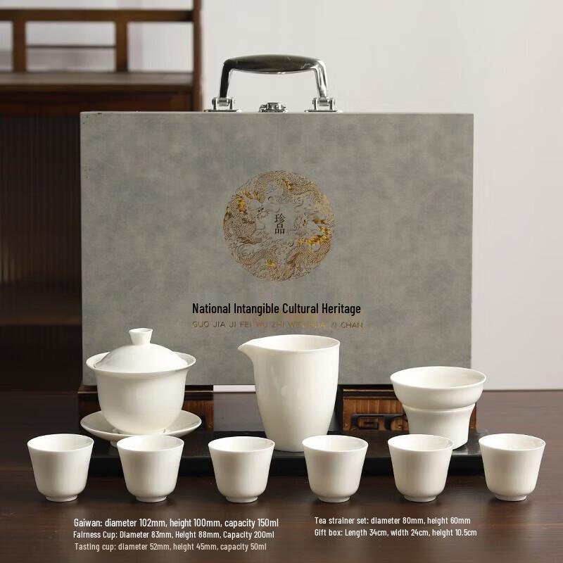 Dehua White Porcelain Light Luxury Tea Set