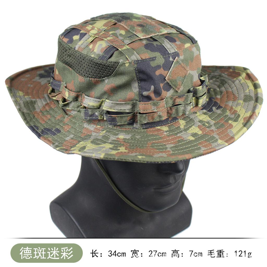 Tactical Camouflage Penny Hat Outdoor Jungle Mountaineering Fishing Fishing Hat Sun Protection Summer Shade Velcro Bucket Hat