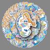 50 Pictures of Mermaid Doodle Personality Cartoon Creative DIY Mobile Phone Case Suitcase Stickers Waterproof