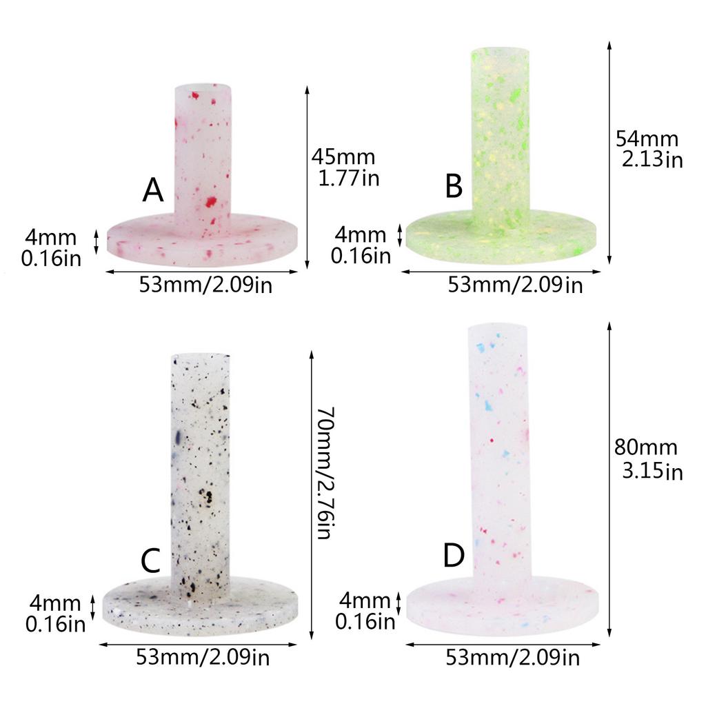 4 Pcs Golf Practice Tees Indoor and Outdoor Golf Soft Rubber Tees Holder for Golf Hitting Mats and Outdoor Training