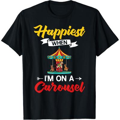 T-shirt Carrousel Cheval Tornade Manège de Fête Foraine Parc d'Attractions(2)