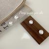 Su Chuang S925 Sterling Silver Mushroom Brushed Frosted Ball Stud Earrings for Women - High-End Niche Style