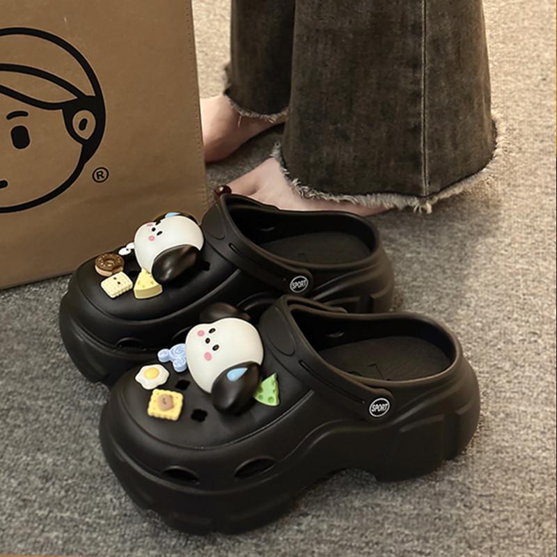 Sabotți cu talpă groasă pentru femei, care adaugă înălțime: Elegant, Antiderapant, Respirabil, Cu vârf închis pentru Exterior, Birou, Sală de operații sau pentru Purtare de vară.