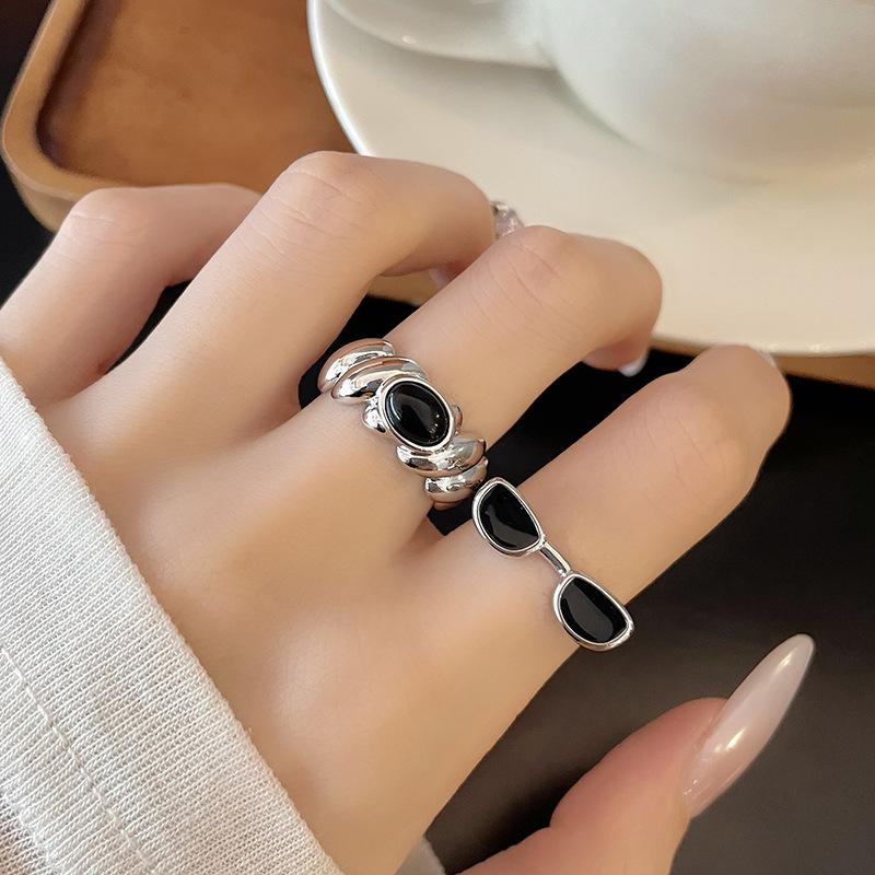 Sweet And Cool Glasses, Ring Stacking, Niche Design, Personalized Fashion Opening Design, High-End Ring.
