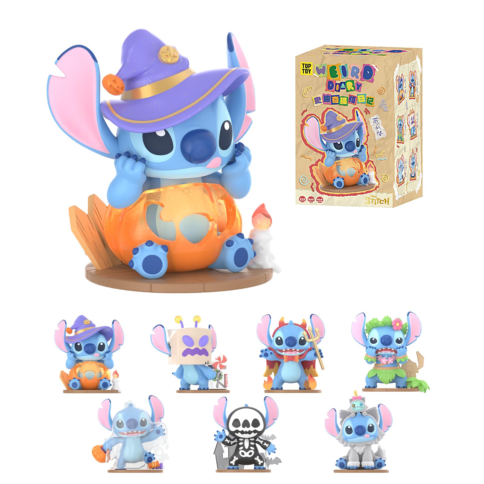 

ЛУЧШАЯ ИГРУШКА Disney Игривая серия дневников Гашапон Фигурка Сюрприз Мягкий винил ПВХ Премиальная игрушка Подарок на день рождения для коллекционеров персонажей Disney Стич [1