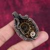 Ammonite Fossil Gemstone Pendant Copper Wire Wrapped Jewelry Handmade Pendant