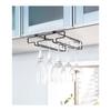 Yamazaki Jitsugyo Under Cabinet Wine Glass Hanger Double Black Approx. W22 x D26 x H7cm Tower No Drilling or Screws Required Kitchen Hanging Shelf