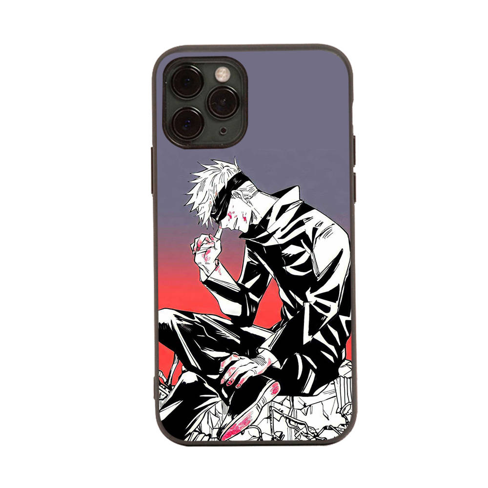 

Чехол для iPhone 16 15 Plus 14 13 12 11 Pro 8 7 6S 6 SE 5S X XR XS Max Realme C30 C33 C31 9I Black Sofe Cover WI68 Jujutsu Kaisen Anime Huawei P20 Pro серый