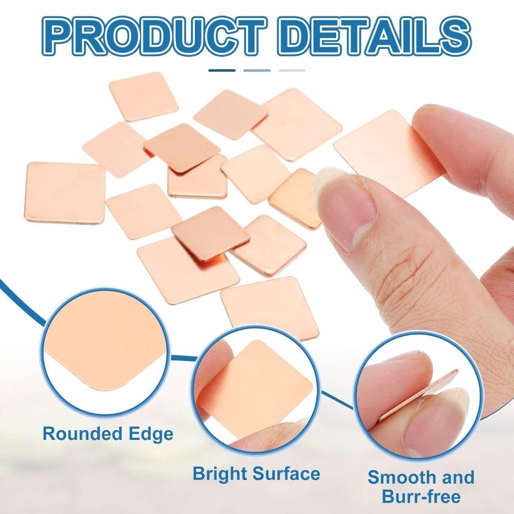 20x20mm Laptop Copper Sheet Plate Heatsink Sheet For GPU CPU Chip RAM Cooling