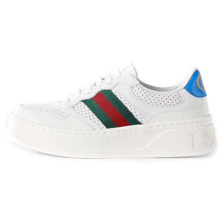 Gucci Chunky B Low Top Stylish Skateboarding Shoes Women's White Blue 670415 UPG10 9060