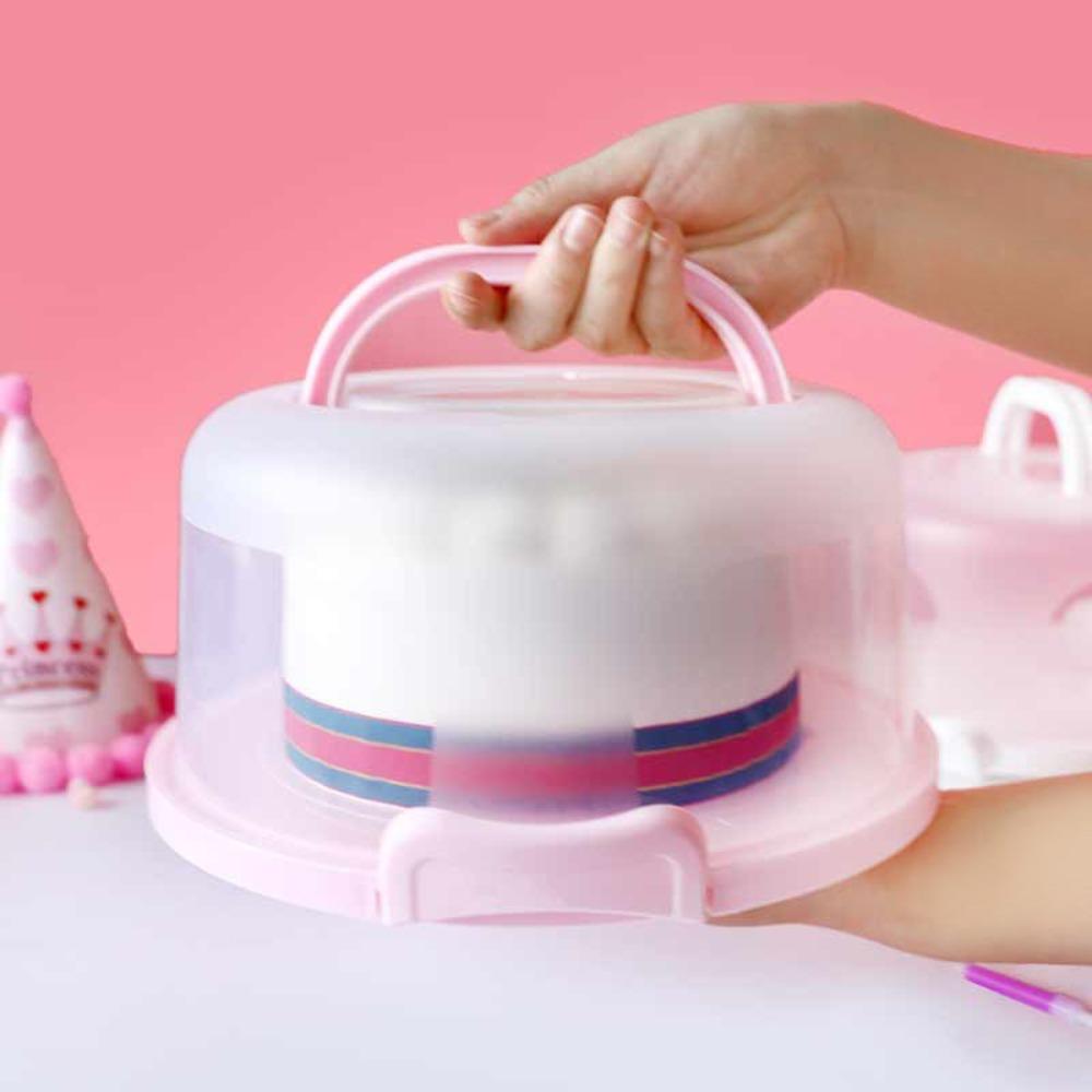 Round Plastic Cake Box 8/10 Inch Cake Case Cake Carrier Cake Container  Picnic