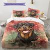 Pink Rottweiler Pattern Bedding Home Decoration Birthday Gift (1 * duvet cover + 2 * pillowcase, without core)