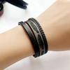 Versatile Leather Alloy Woven Bracelet - European & American Style Gift for Friends