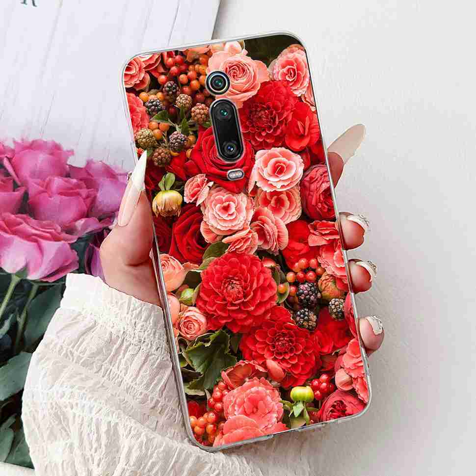 For Xiaomi Mi 9T M1903F10G Case Fashion Painting Soft Silicone TPU Cover For Xiaomi Mi 9T Mi9t 6.39" Flower Girl Phone Casing