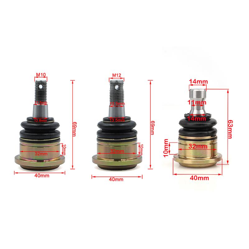 M10/M12 32X10mm Ball joint For 50cc 70cc 90cc 110cc 125cc 200cc 250cc ATV Go Kart UTV Buggy Golf Cart Quad Bike Parts