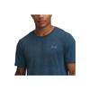 Under Armour Nahtloses Logo Lauf Atmungsaktives Kurzarm T-Shirt Herren Oberteile Blau 1375692-452