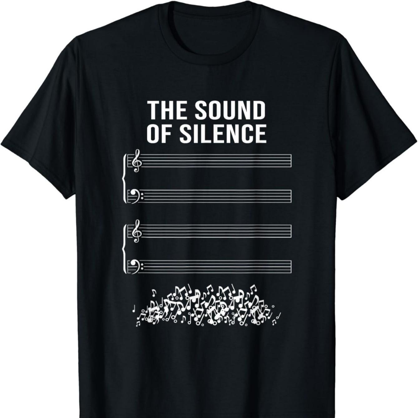 The Sound of Silence Vintage Funny Music Graphic TShirt 100 Cotton ONeck Short Sleeve Summer Casual Mens Tshirt Streetwear S