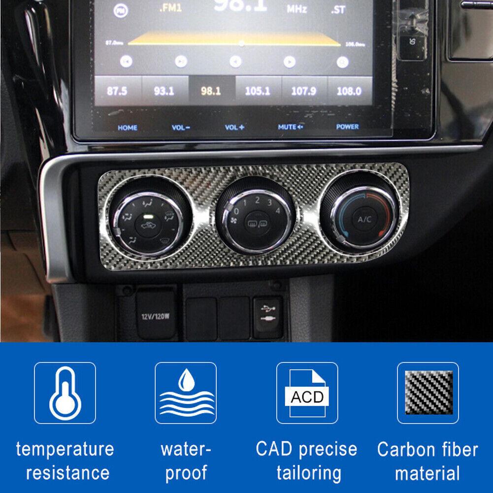 Carbon Fiber AC Switch Knob Frame Cover Trim Deco For Toyota Corolla 2014-2018