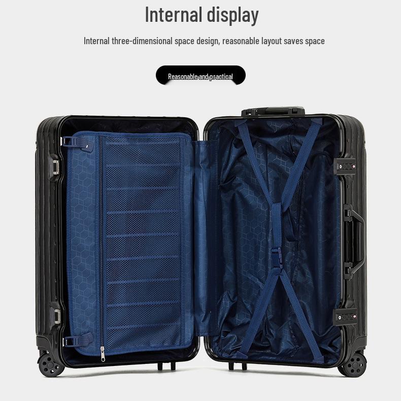 Ultralight 20-Inch Aluminum Frame Trolley Suitcase with Universal Wheels for Travel