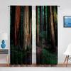 3D Woodland Forest Foliage Sunbeams Nature View Curtains for Living Room Bedroom Kitchen Decor Sheer Curtains Window 2pcs Cortin