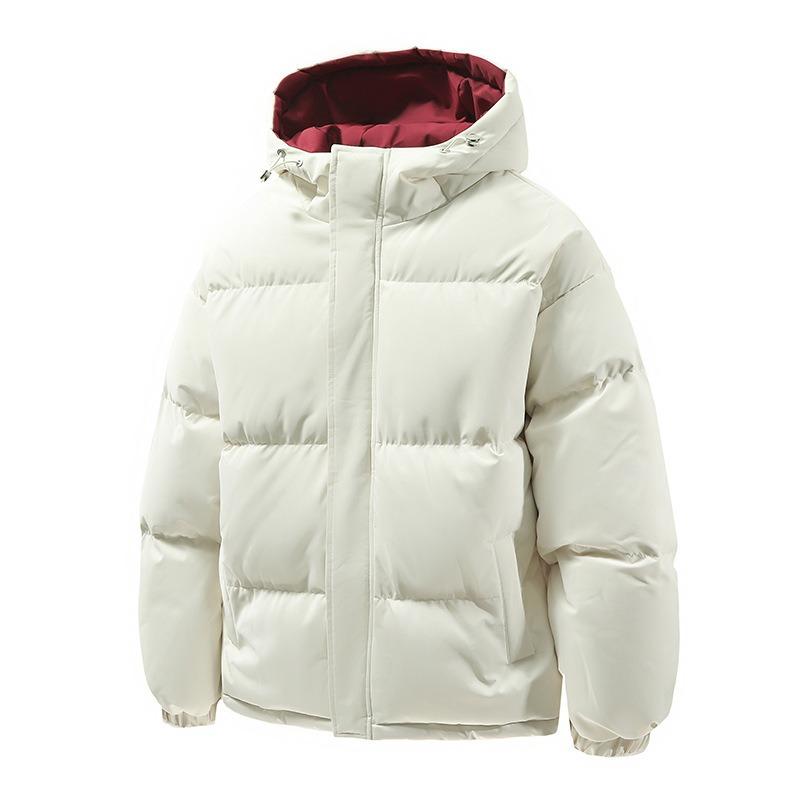 

Новая пара padded clothes свободная утолщенная padded clothes мужчины и женщины теплая повседневная универсальная куртка с капюшоном padded jacket M слоновая кость