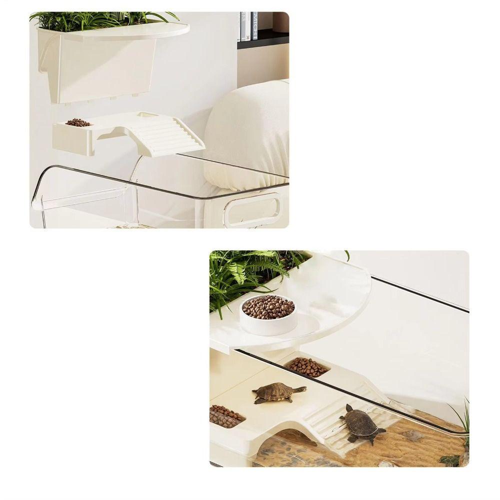 Basking Area Turtle Tank Transparent Turtle Breeding Box Habitat Box Crab Tank  Habitat
