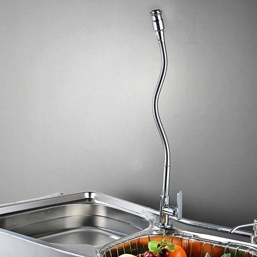 KAWAL Modern Single Lever Chrome Finish Kitchen Tap Flexible Pull Out Single-Tube Cold Water Basin Taps Sprayer Kitchen Faucet