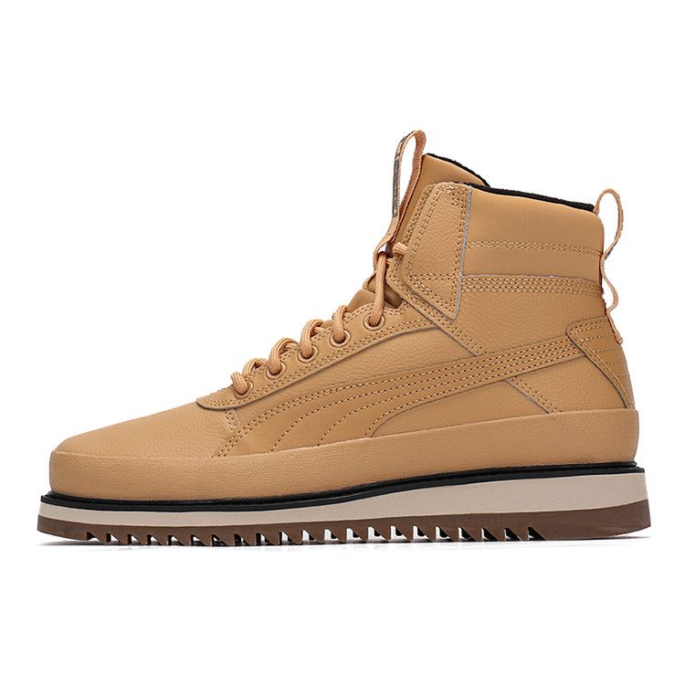 Puma Desert V2 Wtr Rubber Two-Layer Cowhide Round Toe Lace-Up Short Martin Boots Women Boots Brown 380754-03