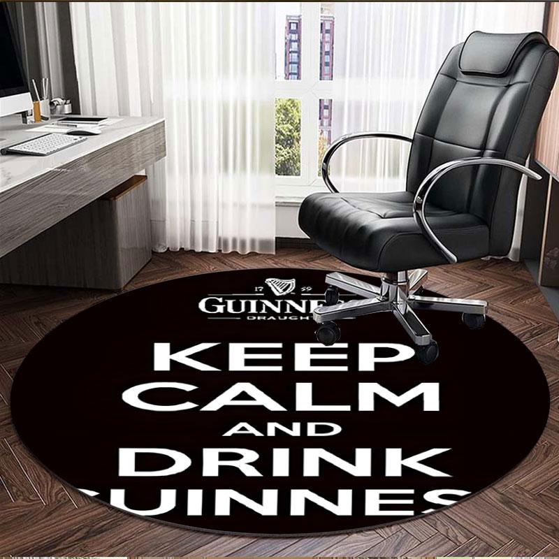 Guinness Draught Print Round Rug, Washable Floor Carpet, For Entryway Dorm Laundry Room Office Study, Home Decor Birthday Christmas Gift
