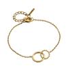 Double-ring light luxury titanium steel bracelet, exquisite new design with simple interlocking letters, a bracelet that never separates