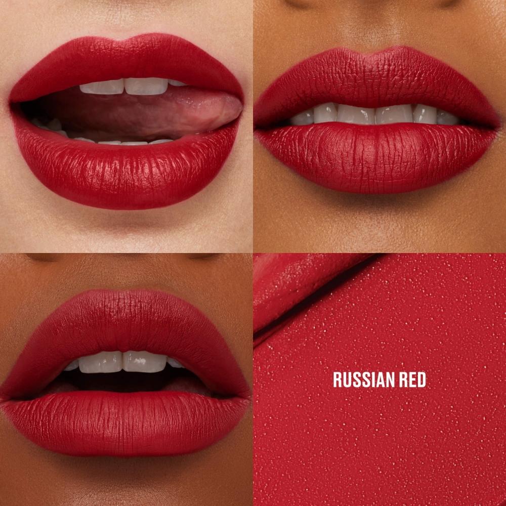 MAc CosMetics M A cxiMAl Seidiger Matt-Lippenstift 12h Halt 0,12 Unzen russisches Rot Intensives bläuliches Rot