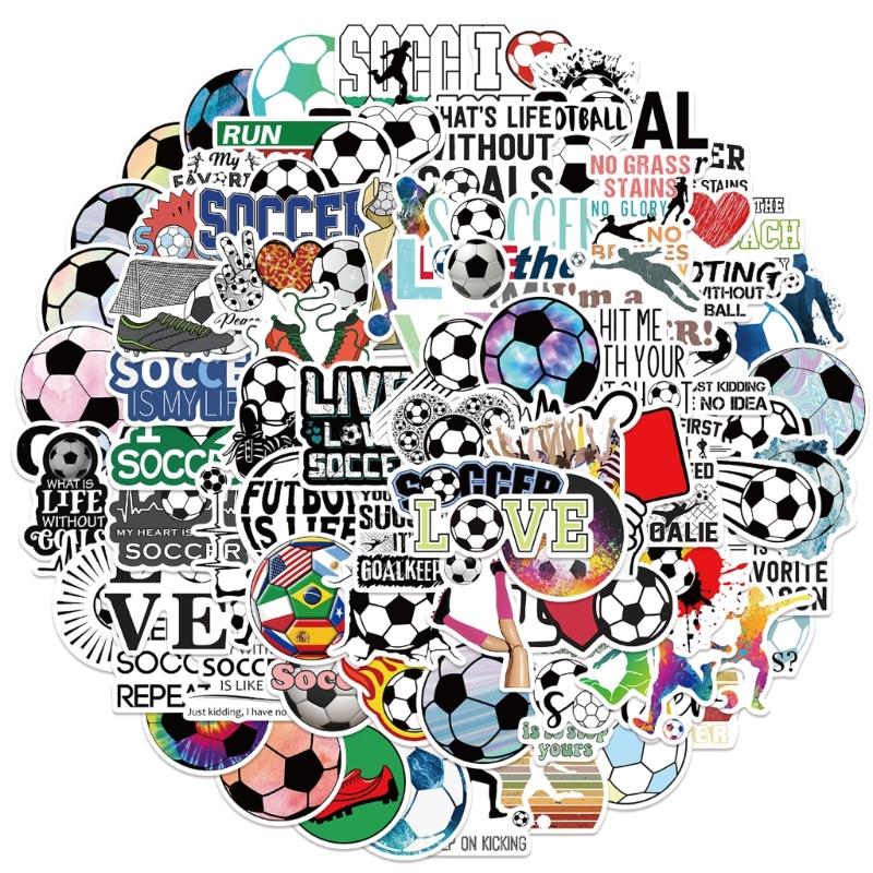 Soccer Football Stickers Teachers School Decals Waterproof Vehicle Soccer Stickers for Skateboard Water Bottle
