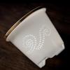 Gold-Inlaid Jade Porcelain Mug - Flower Cloud Crane