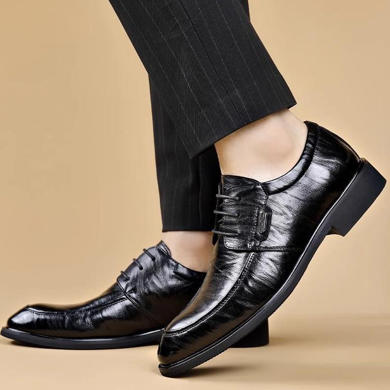 Fashion New Fashion Men Walking Shoes Classic Men Leather Oxfords Shoes Casual Lace-up Flats Business Wedding Dress Shoes Big Size 36-50