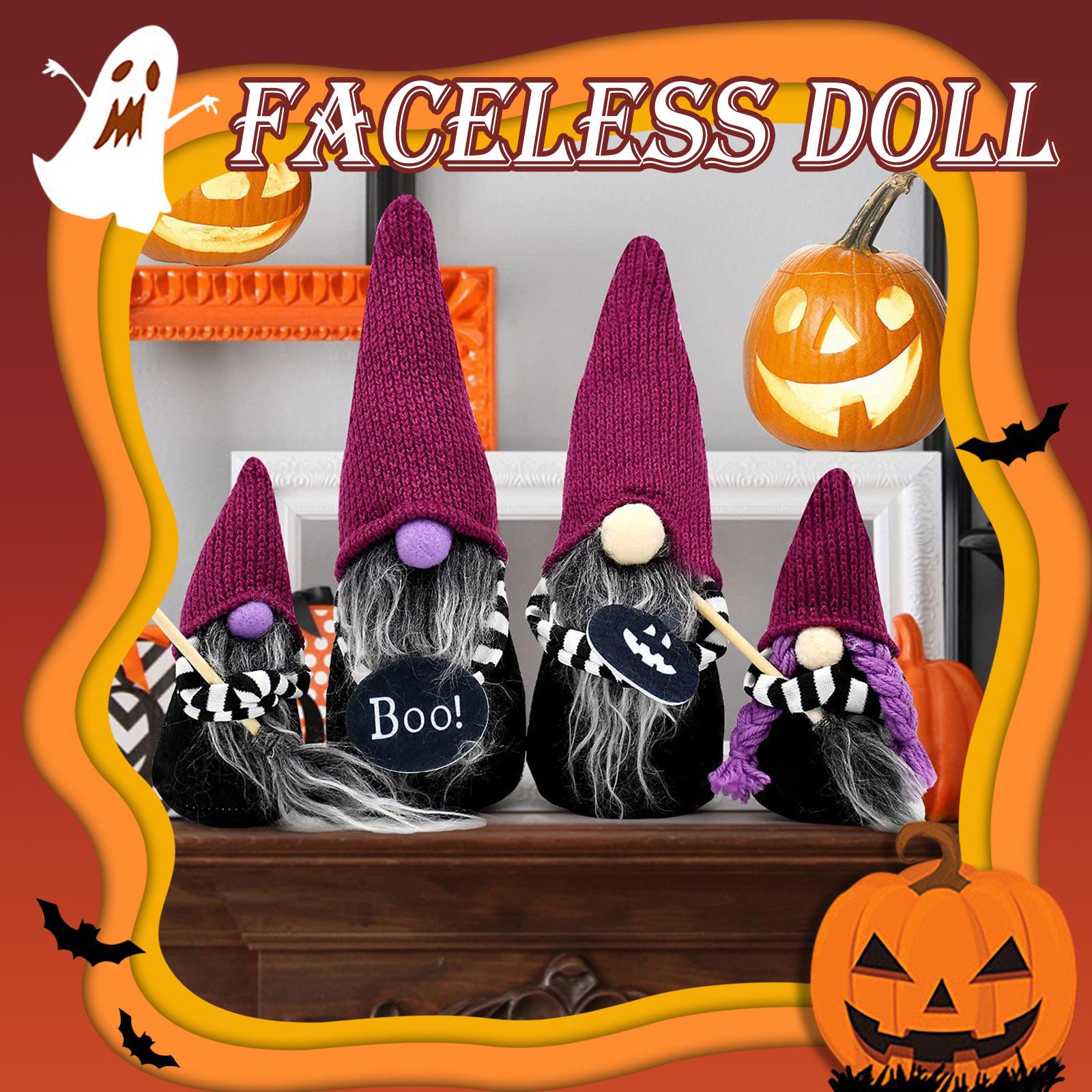 

Magic Broom Gnome Ornament Atmosphere Prop Decoration Halloween Faceless Doll