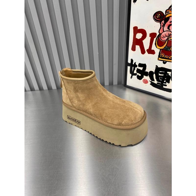 Women's fashion thick sole lightweight winter warm snow boots plush lining non-slip wear casual outdoor sports furry mouth cotton boots