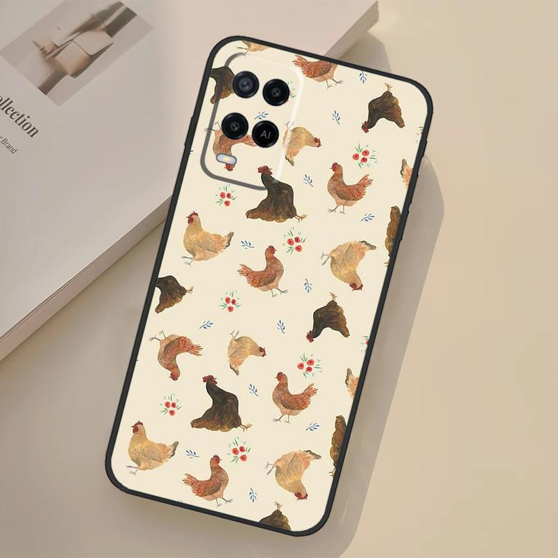 Chicken Pattern Case For Oppo A17 A57 A77 A74 A54 A94 A78 A98 A18 A60 A80 A40 A38 A58 A96 A76 A16 A15 A5 Pro