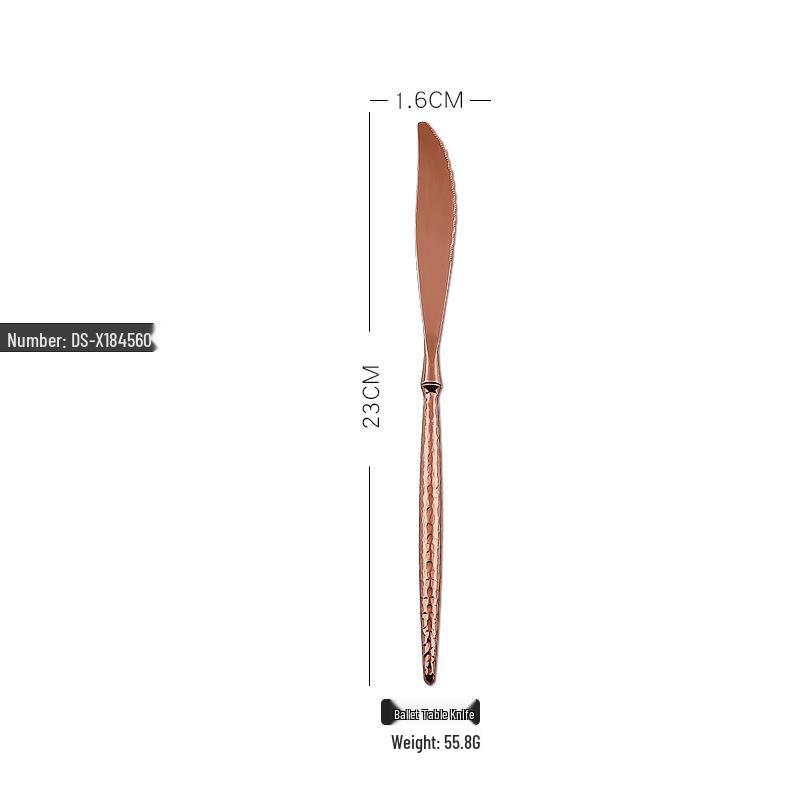 Edelstahl 304 Hammergriff Besteckset: Fruchtmesser, Gabel, Löffel, Steakmesser, Dessertlöffel - 3 Stück