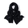 Women's 100% Cashmere Solid Color Scarf Hollow Grid Knitted Windproof Elegant Embroidery Texture Neckerchief for Ladies Banquet