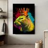 Funny Cute Animal Capybara in Suit Gentleman Drinking Art Posters Canvas Painting Wall Prints Picture for Living Room Home Decor
